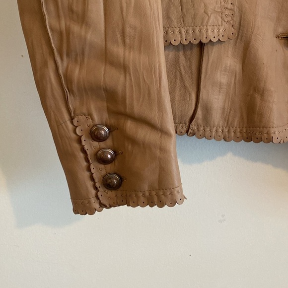 Cache Lamb Leather Blazer vintage sz 6 - Picture 5 of 13